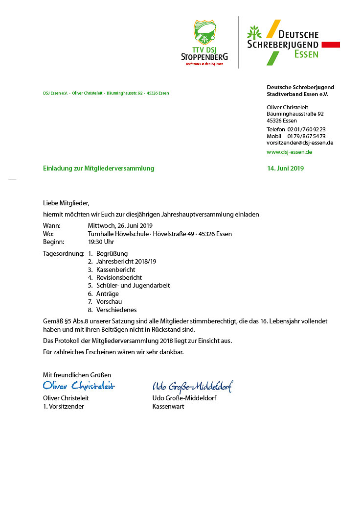 Einladung 2019